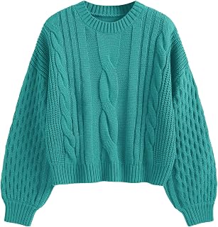 ZAFUL Womens Sweater Cable Knit Long Sleeve Knit Fall Outfits
