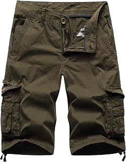 Mens Cargo Shorts Multi Pocket Twill Cotton Relaxed Fit Outdoor Camouflage Cargo Shorts for Men