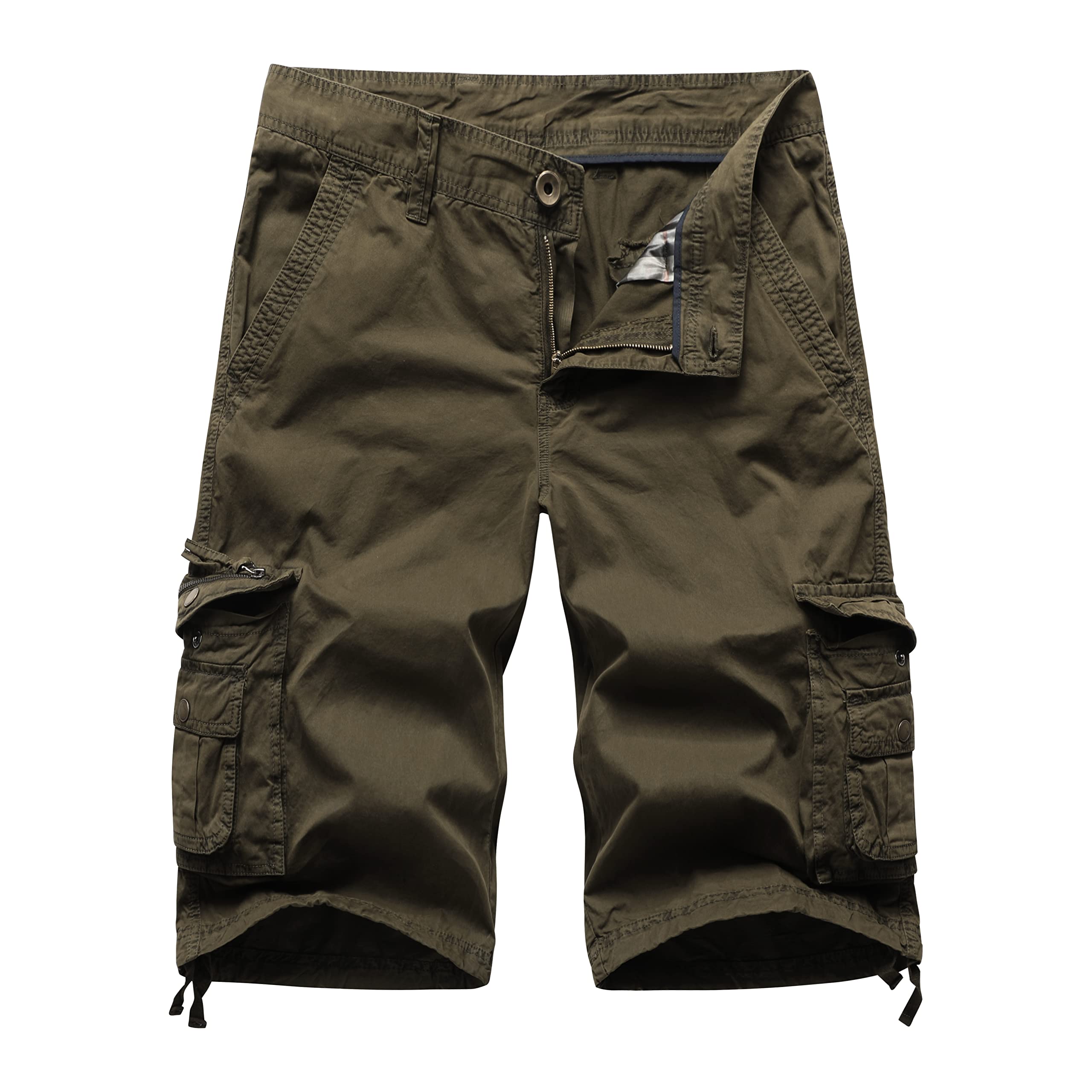 Mens Cargo Shorts Multi Pocket Twill Cotton Relaxed Fit Outdoor Camouflage Cargo