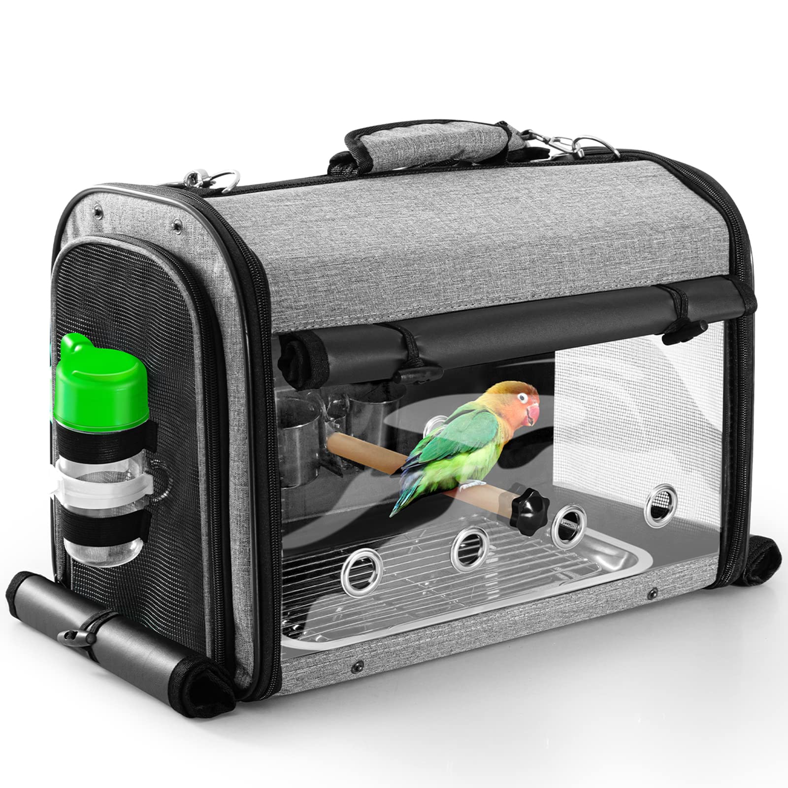 SUERTREE Bird Carrier Bag with Stand, Lightweight Backpack for Parrot | Fully Eq