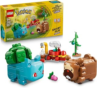 LEGO Pokémon SMART Play: Berry Bash with Bulbasaur and Bidoof - Compatible Interactive Toy Set Incl. 2 SMART Tags and 2 Pokémon - Gift Idea for 7+ Year Old Boys and Girls - 72155