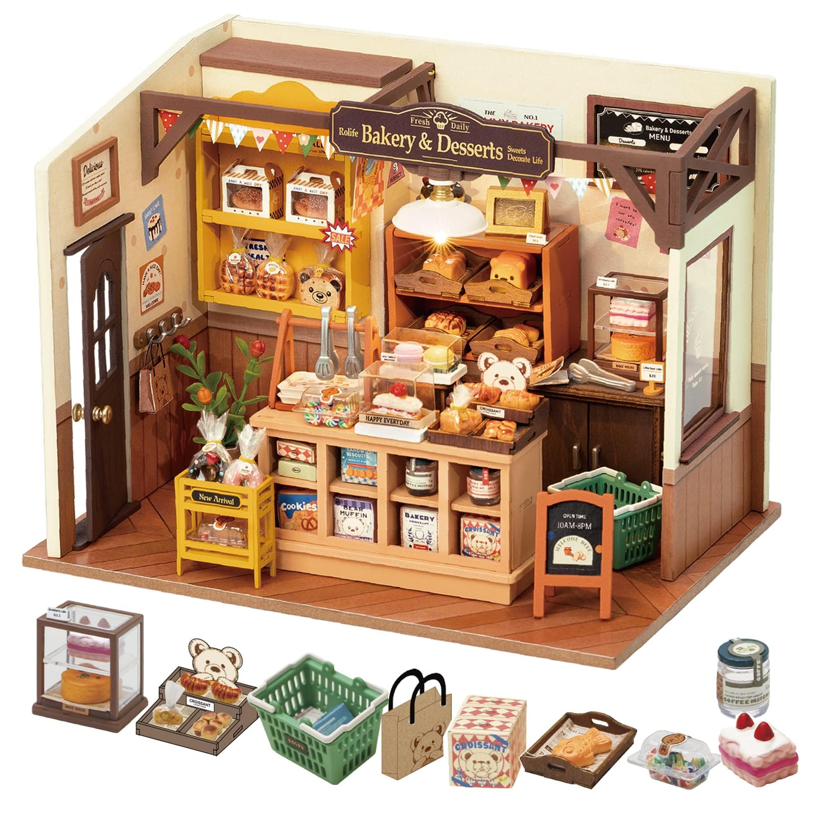 Rolife Bakery Shop DIY Miniature Dollhouse Kit Creative Gift for Adults | 1:18 S
