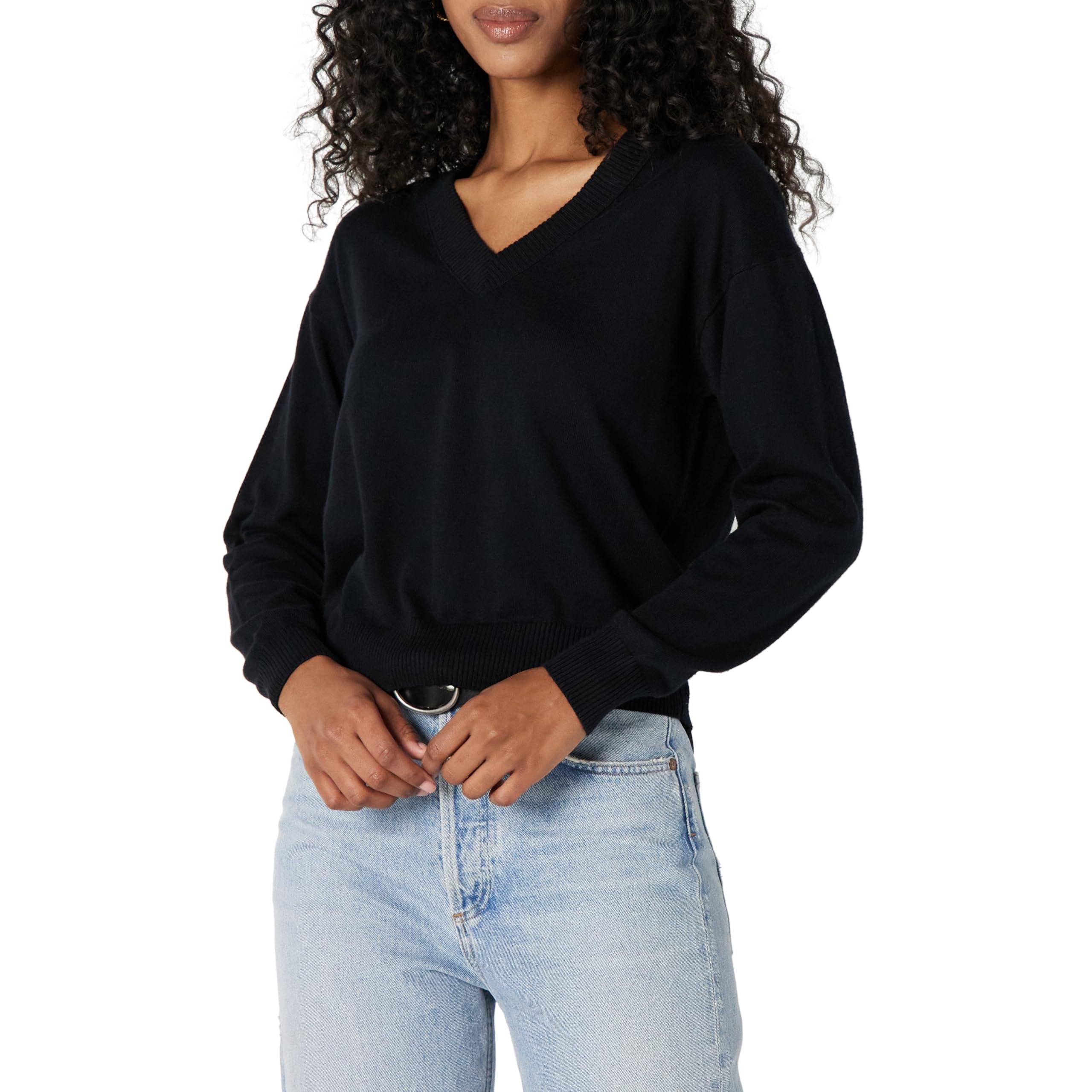 Amazon Essentials Jersey Ligero de Manga Larga con Cuello en V y Corte Estándar 