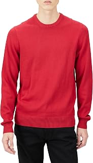 Amazon Essentials Men's Long-Sleeved Crew Neck Pullover, 100% Cotton, Available in Large and Heavy
