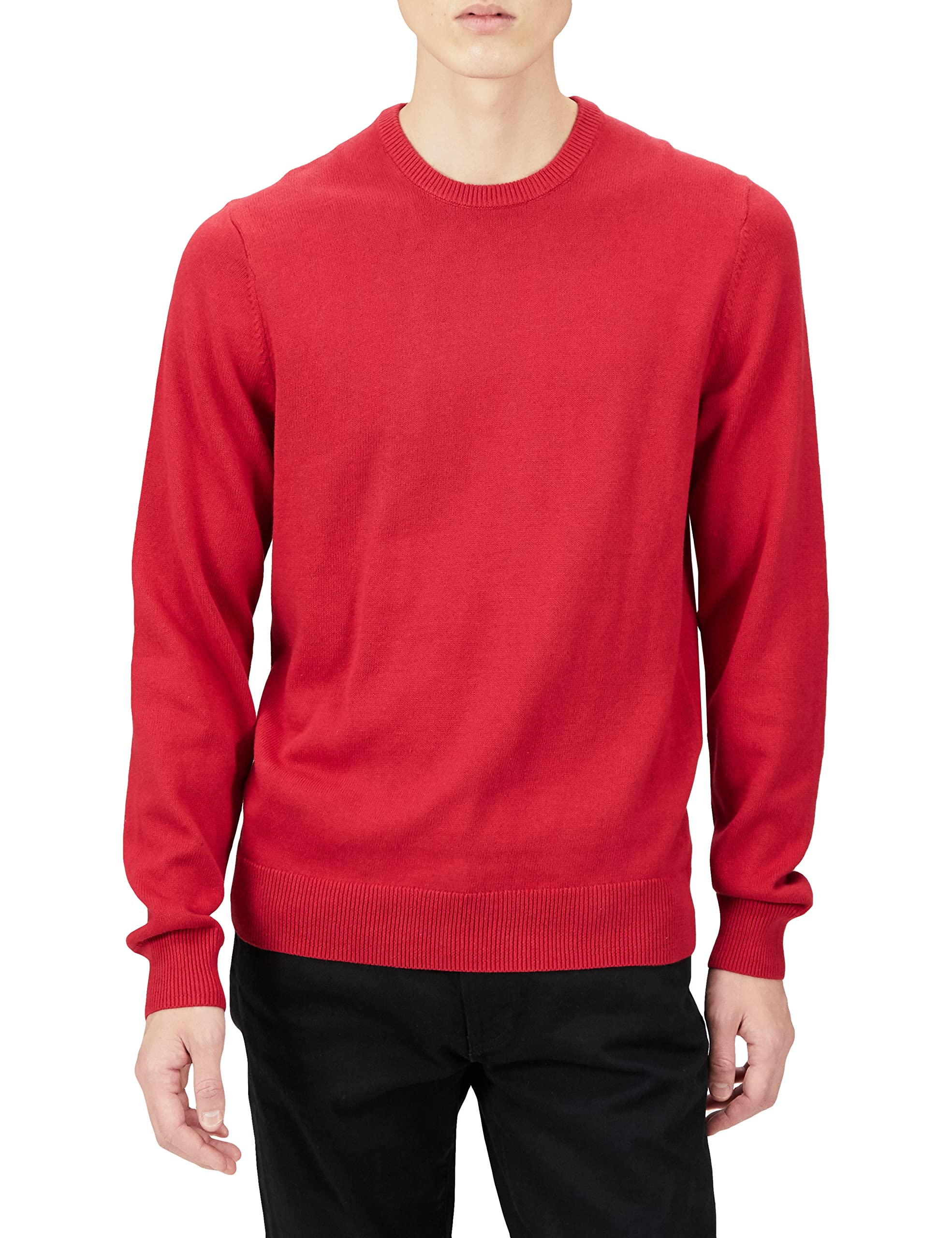 Amazon Essentials Men's Long-Sleeved Crew Neck Pullover, 100% Cotton, Available 