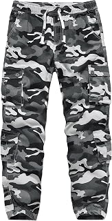 APTRO Mens Camouflage Cargo Trousers Leisure Stretch Waist Work Trousers Long Cotton Jogging Pants with 8 Pockets LT23