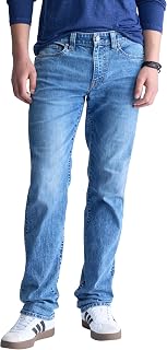 Buffalo David Bitton Men's Straight Six Jeans, Contrast and Whiskered Blue