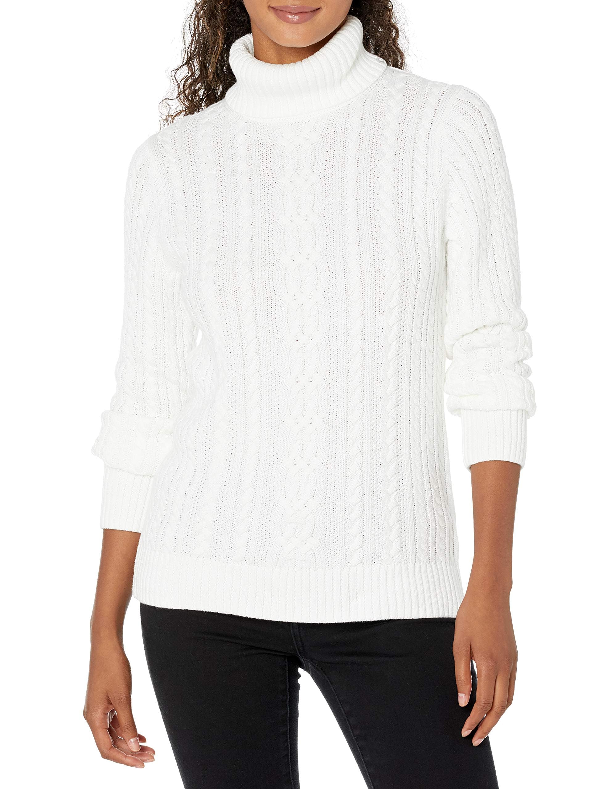 Amazon Essentials Women's Irish Style Twisted Knit Turtleneck Sweater (Plus Size