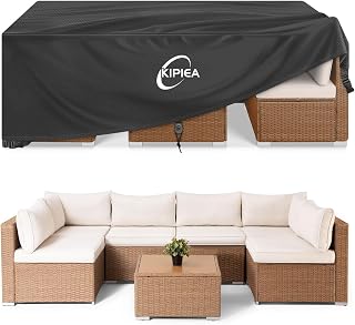 Kipiea Rectangular Patio Furniture Cover, Outdoor Table Chair Set Covers, Waterproof&Anti-UV General Seat Cover,98" L x 98" W x 28" H