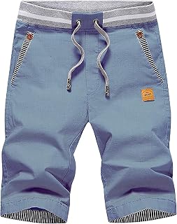 HCSS Men's Bermuda Shorts Summer Chino Shorts Cotton Elasticated with Pocket