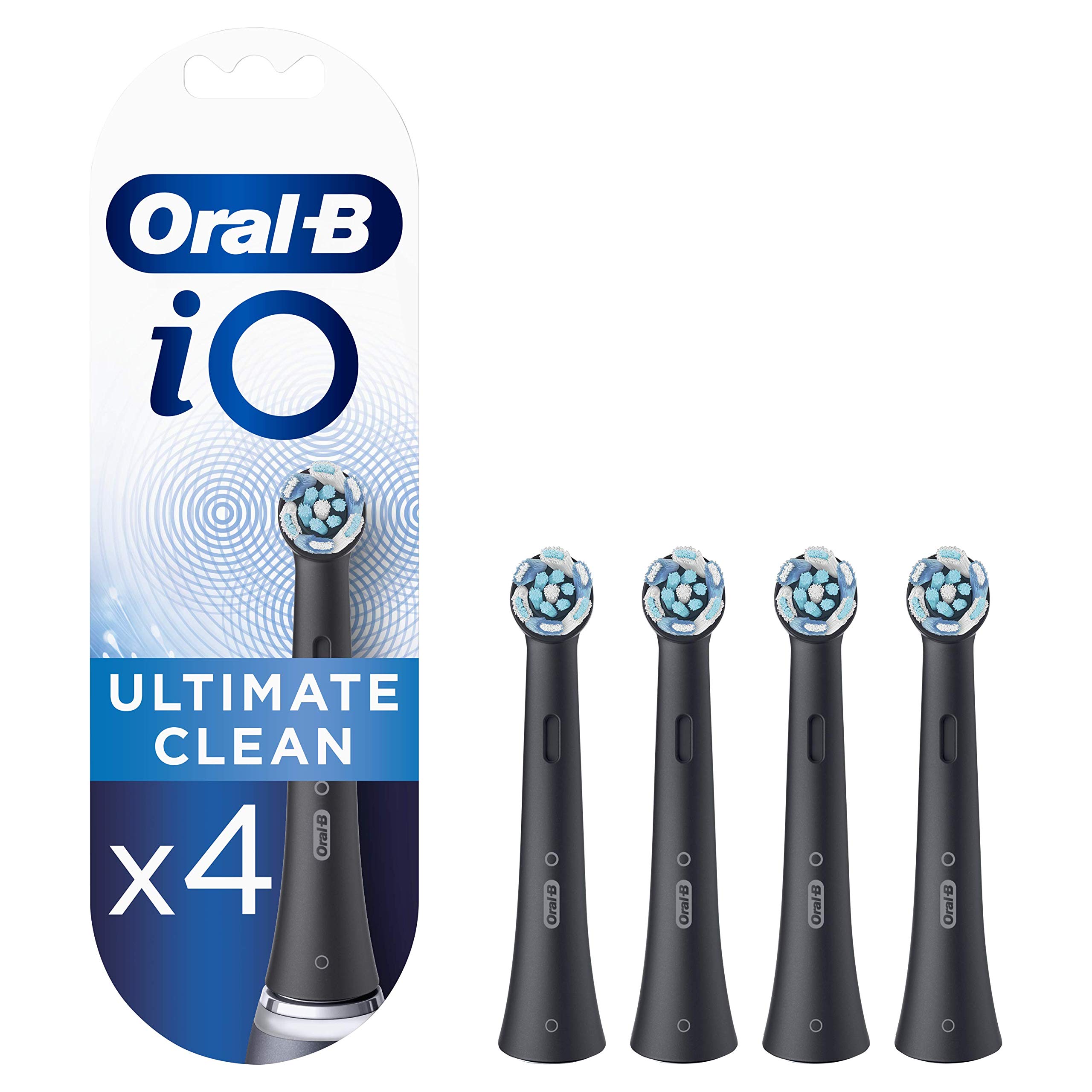 Oral-B iO Ultimate Clean Replacement Brush Heads, Advanced Deep Cleaning, Black,