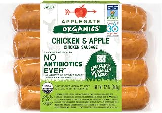 Applegate, Organic Chicken & Apple Sausage | No Antibiotics Ever, Whole30 Approved, All Natural Ingredients, Full Cooked, Perfect for busy weeknights