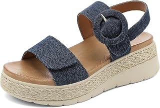 UBFEN Espadrillas da donna con zeppa bassa, supporto ortopedico per arco
