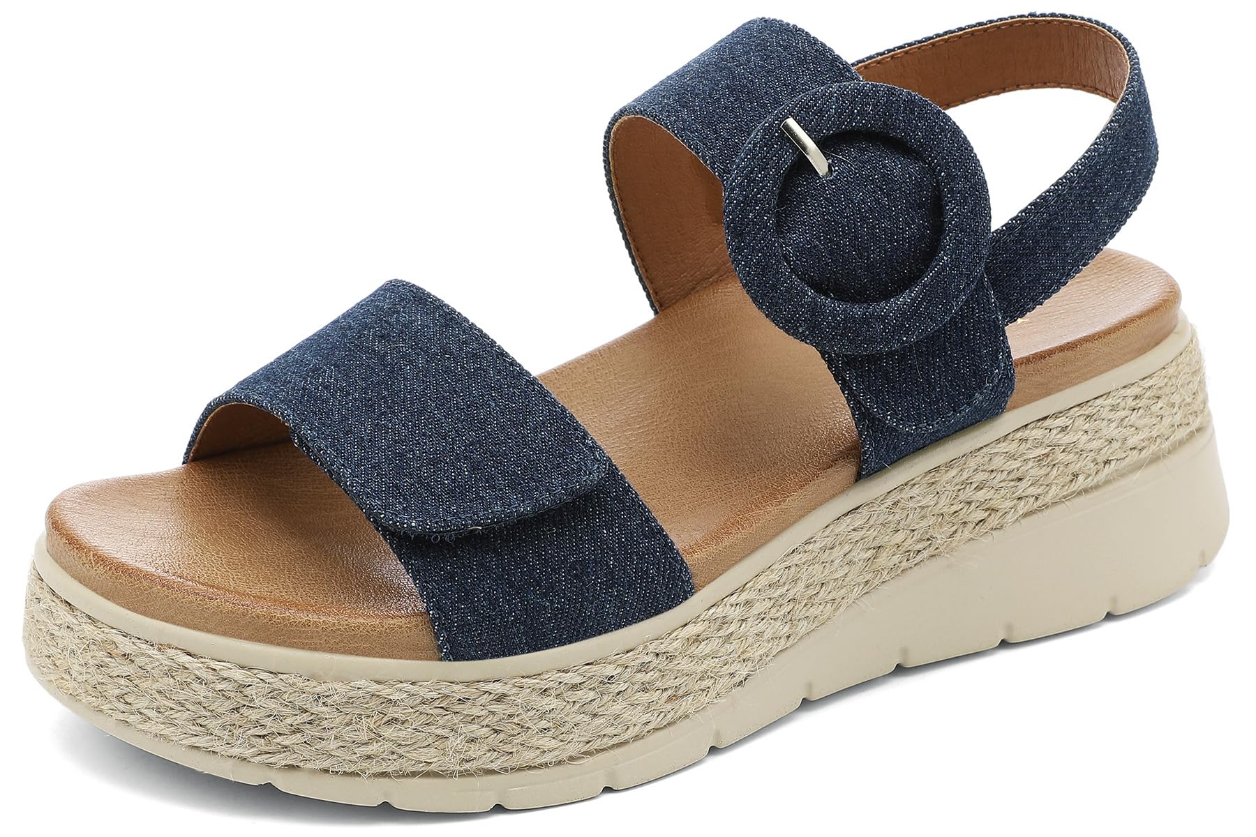 UBFEN Espadrillas da donna con zeppa bassa, supporto ortopedico per arco
