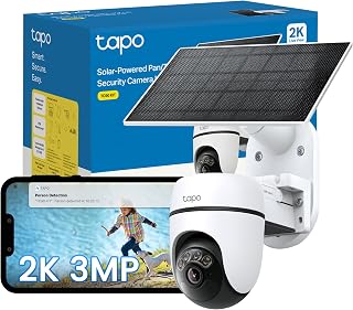 Tapo TC90 KIT 2K 3MP Solar Pan/Tilt Outdoor Security Camera Wireless | 360° AI Tracking CCTV Camera, Battery & Solar Powered, Color Night Vision, Person Detection, IP65, No Monthly Fee, Alexa