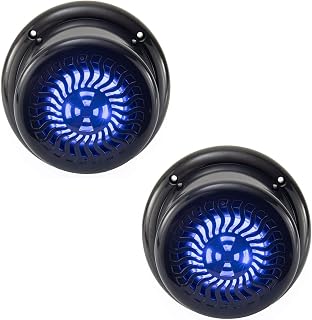 RecPro 2 Pack RV Flush Mount Speakers | 5.25" Black | Blue LED