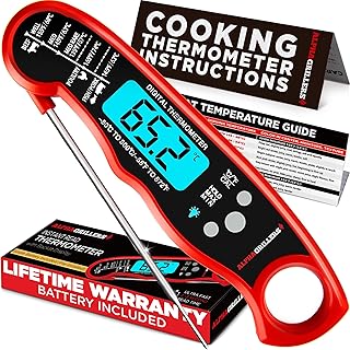 Alpha Grillers Meat Thermometer Digital Stocking Stuffers Gifts for Men Dad | 1-2 Second Ultra-Fast Response Time, Bright Backlit Display, Waterproof (IP67), Pre-Calibrated & Ready to Use