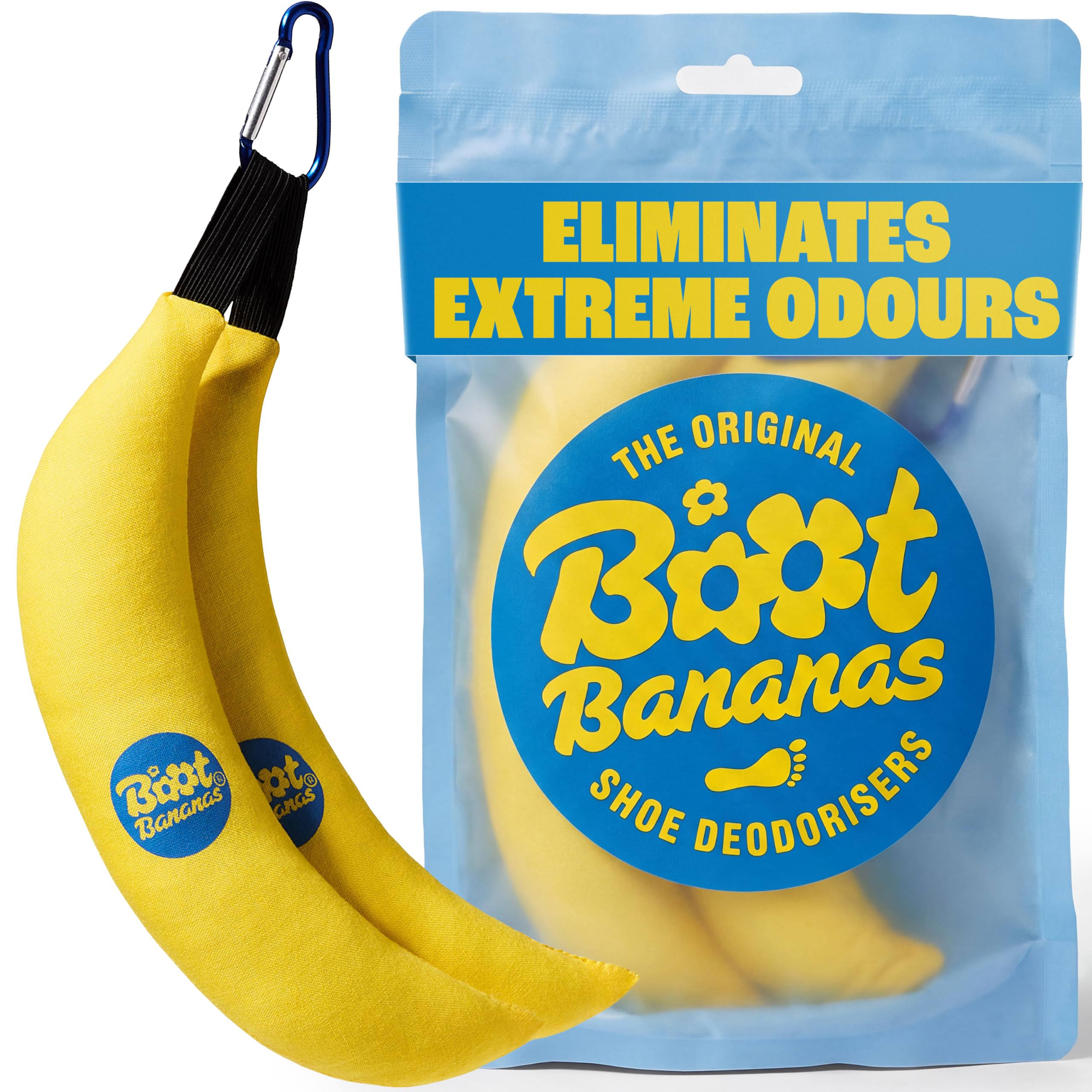 Boot Bananas Original Shoe Deodorisers, Banana-Shaped Fresheners - Reusable | Re