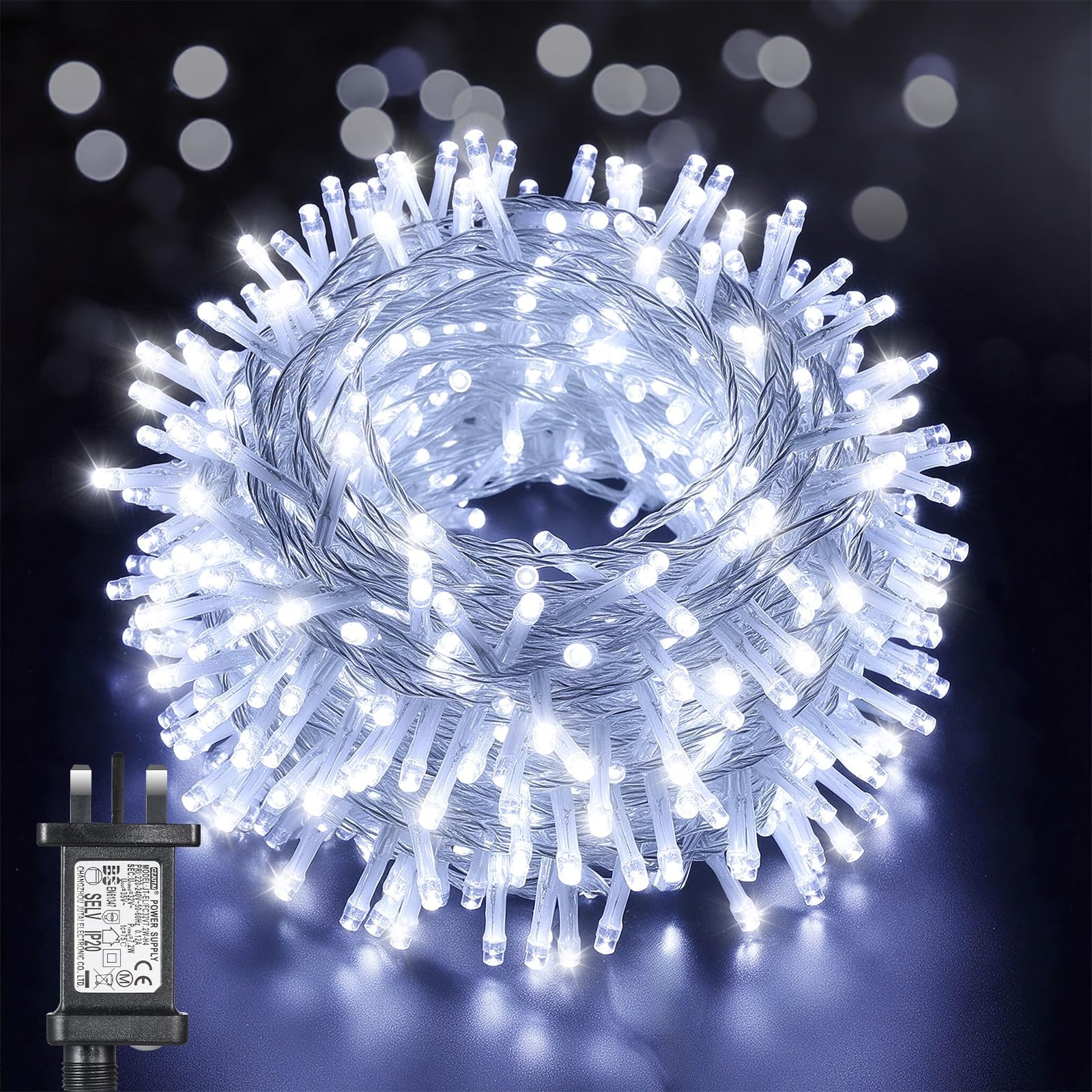 GlobaLink Christmas Lights Outdoor, 25m 1000 LED Cluster Lights, Cool White