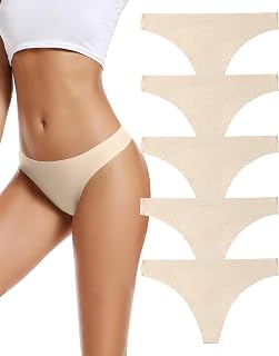VOENXE Seamless Women Underwear Thongs,No Show Ladies Panties,Breathable