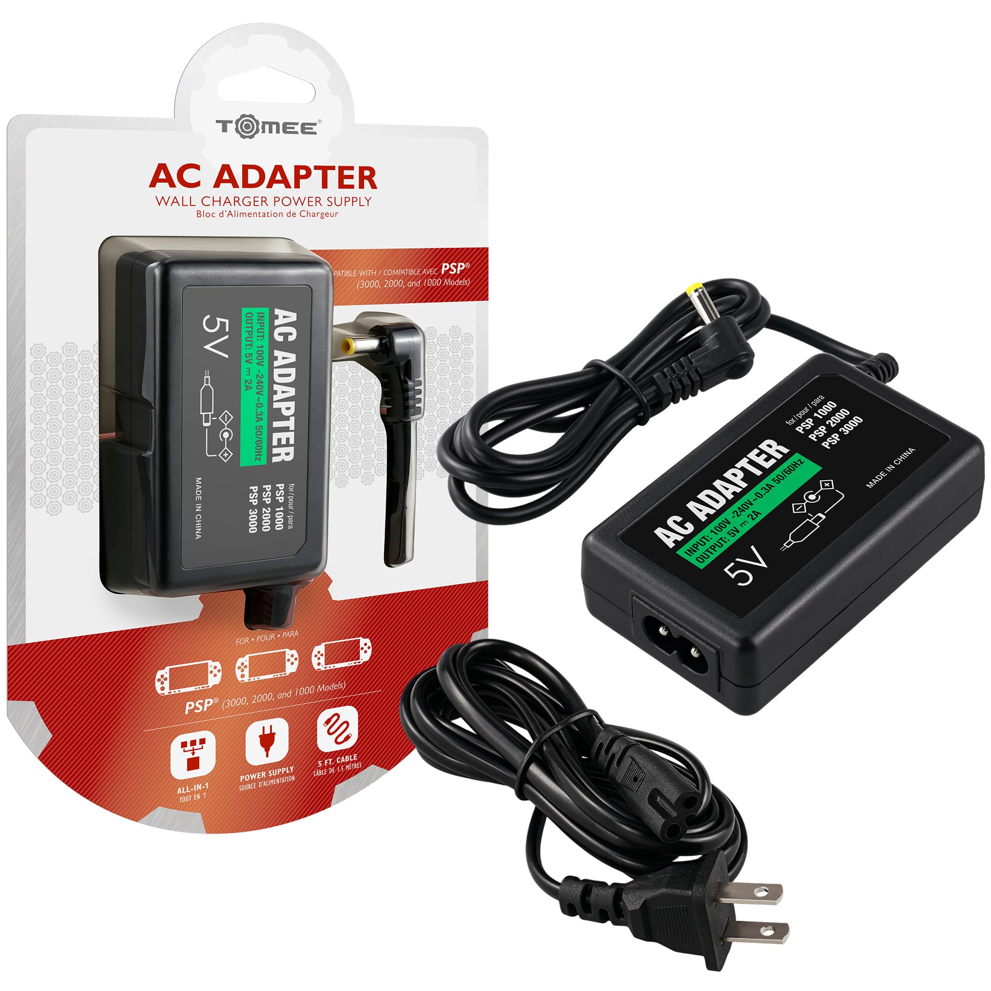 Tomee AC Adapter for Sony PSP 1000/2000/3000 | PSP Charger, Replacement Power Co