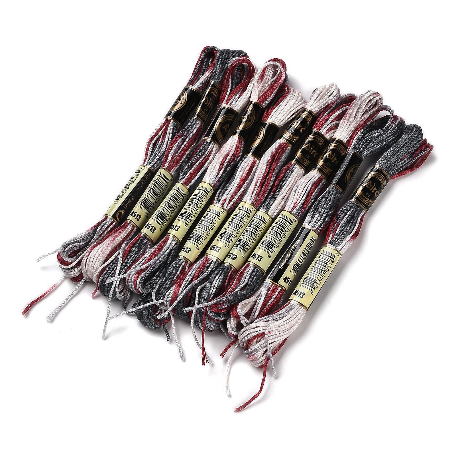 10 Skeins 0.5mm Cross Stitch Embroidery Floss Polyester 6 Layers Segment Dyed Om