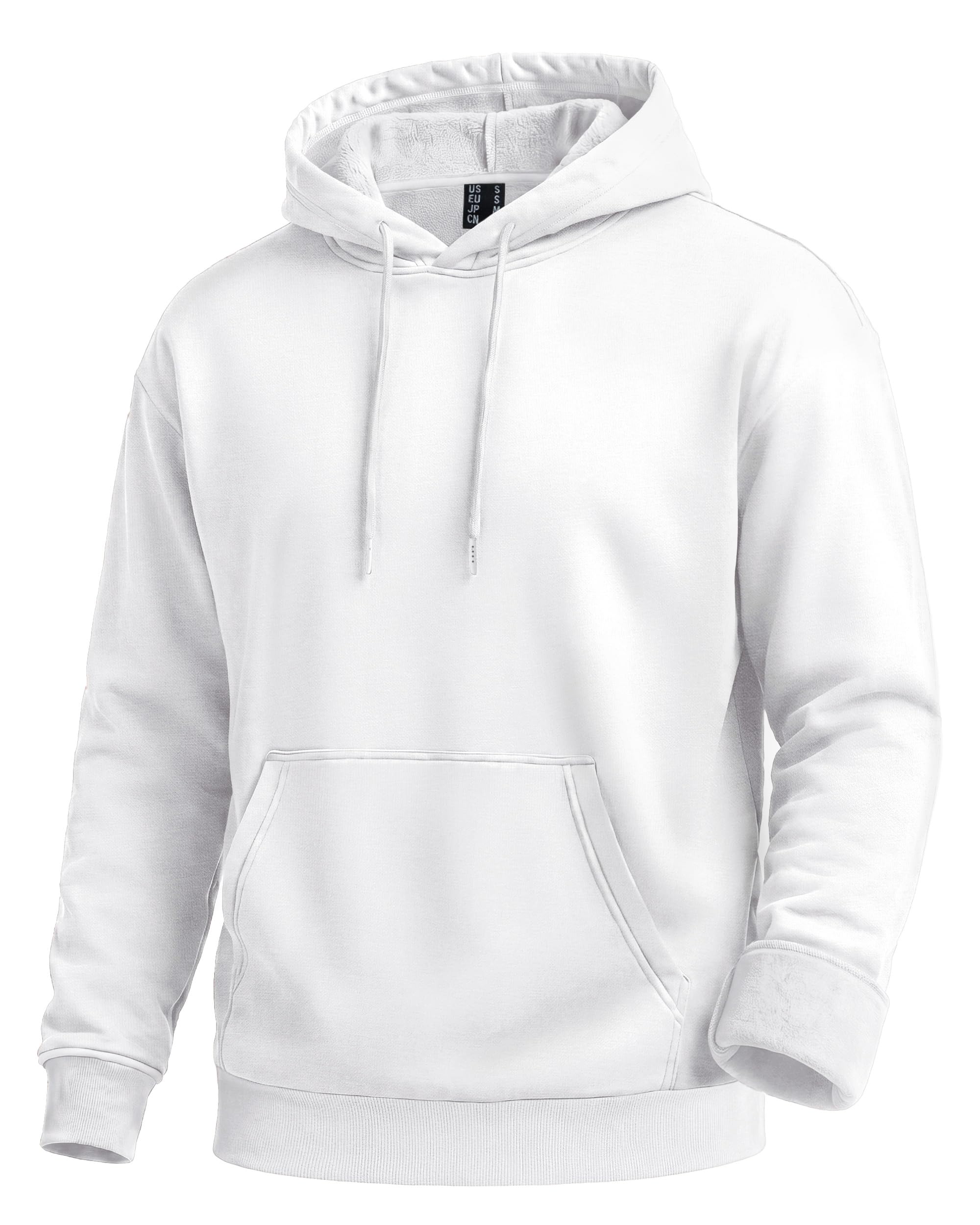 Men's Fleece Lined Hoodie Cotton Midweight Hooded Sweatshirt