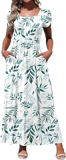 MOLERANI Women's Square Neck Maxi Dresses Petal Sleeve Summer Long Dress