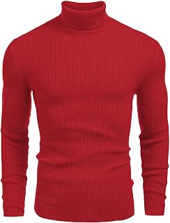 COOFANDY Men's Turtleneck Knit Sweater Casual Long Sleeve Slim Fit Sweater
