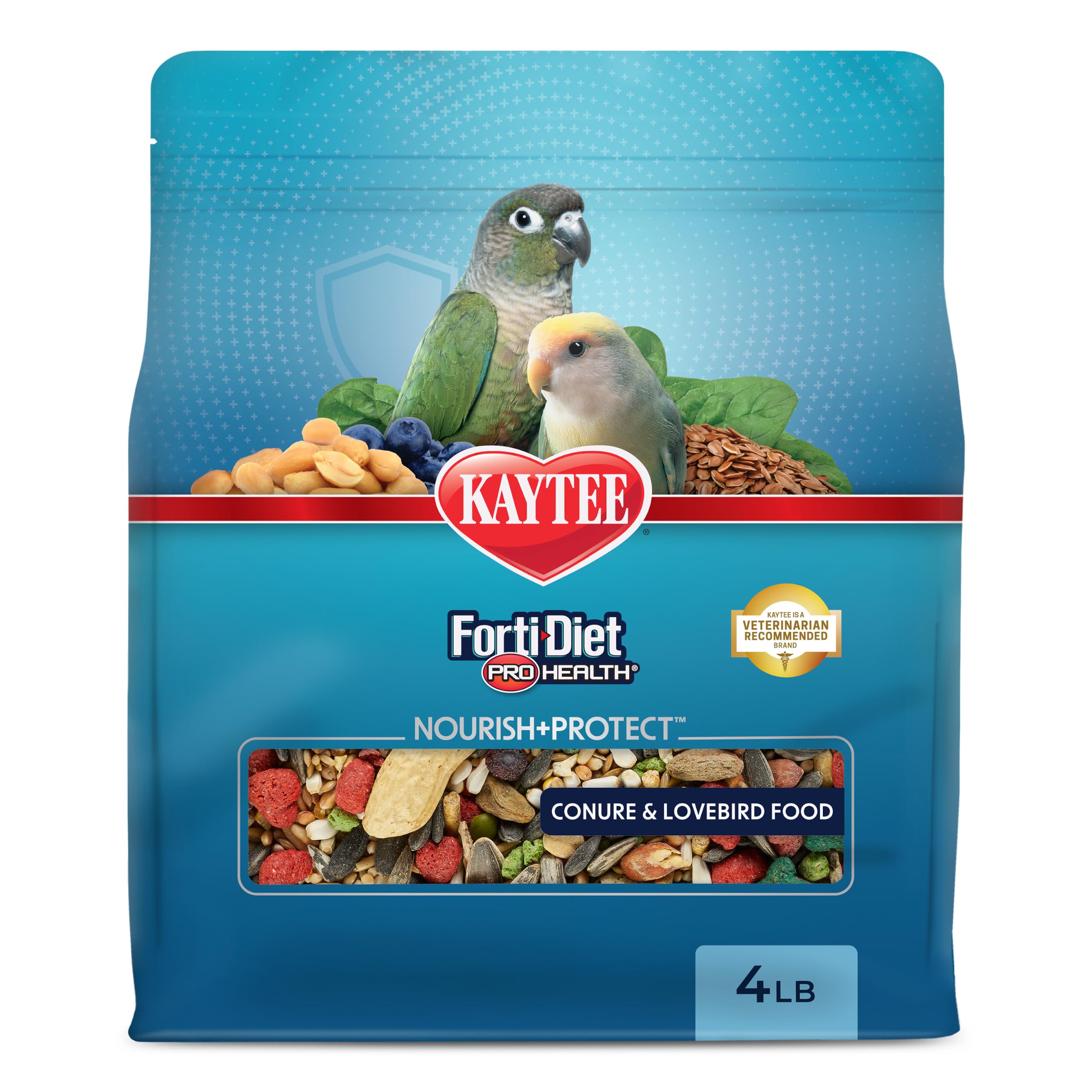 Kaytee Forti-Diet Pro Health Nourish+Protect Conure & Lovebird Food, 4 lb | Bala