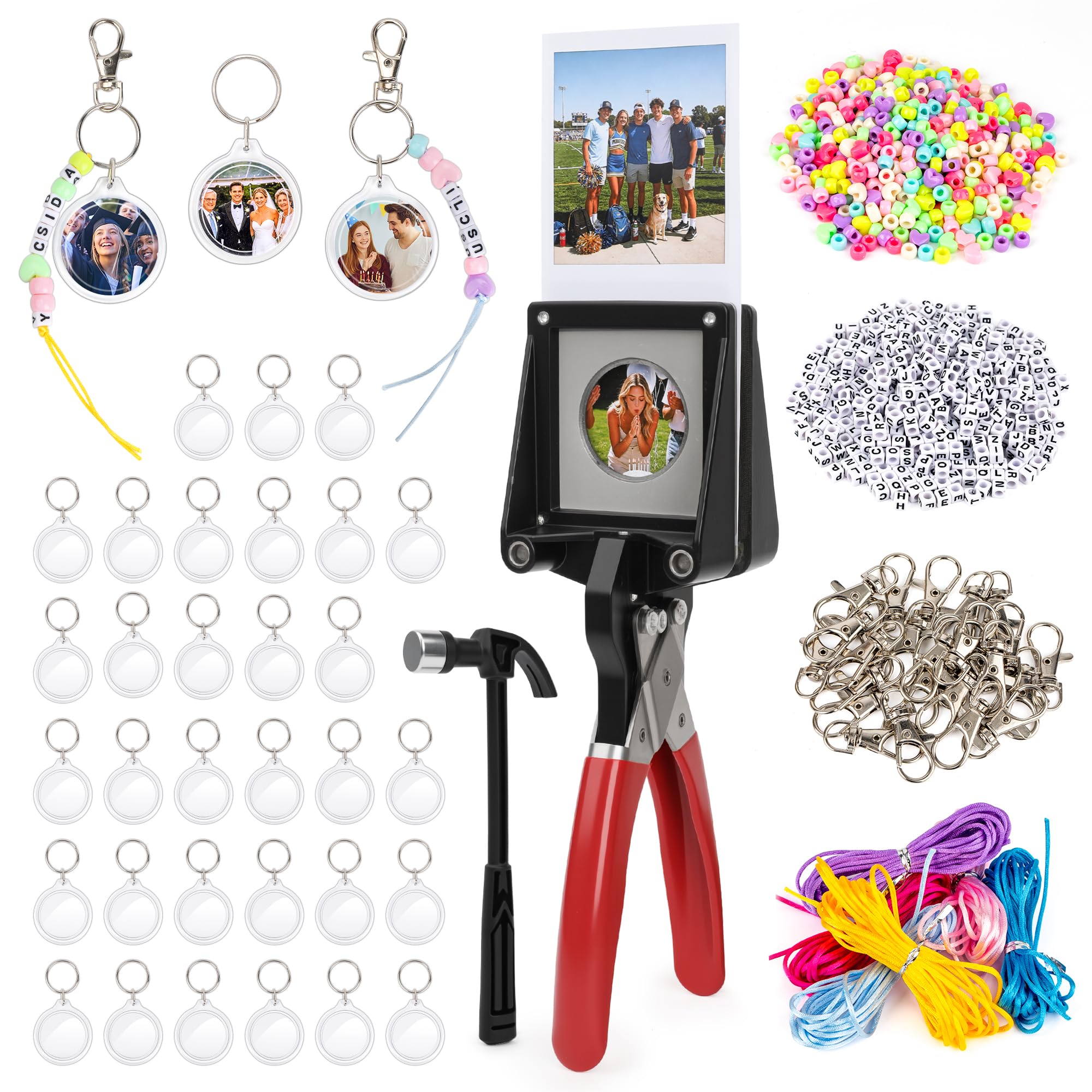 64 PCS Handling Keychain Photo Cutter Making Kit With 35mm Circle Cutter | For B