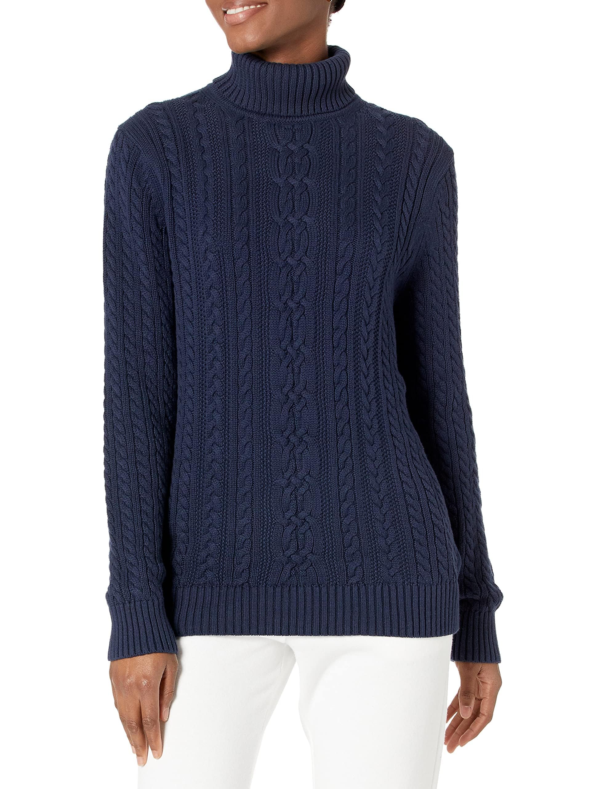 Amazon Essentials Women's Standard Fisherman Cable Turtleneck Sweater