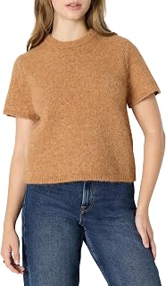Amazon Essentials Women's Loose Fit Faux Mohair Short Sleeve Pullover