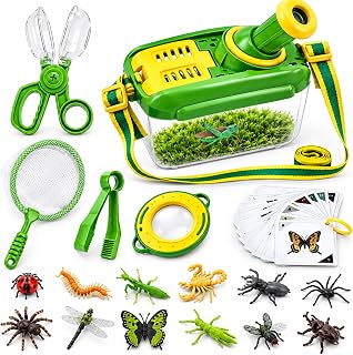 Bug Catcher for Kids,27P Bug Catching Kit with Bug Collector Toy Bugs | Children's Toy,Outdoor Play,Butterfly Net Magnifying Glass Insect Catcher Tweezers,Kids Camping Toys Bugs Collection