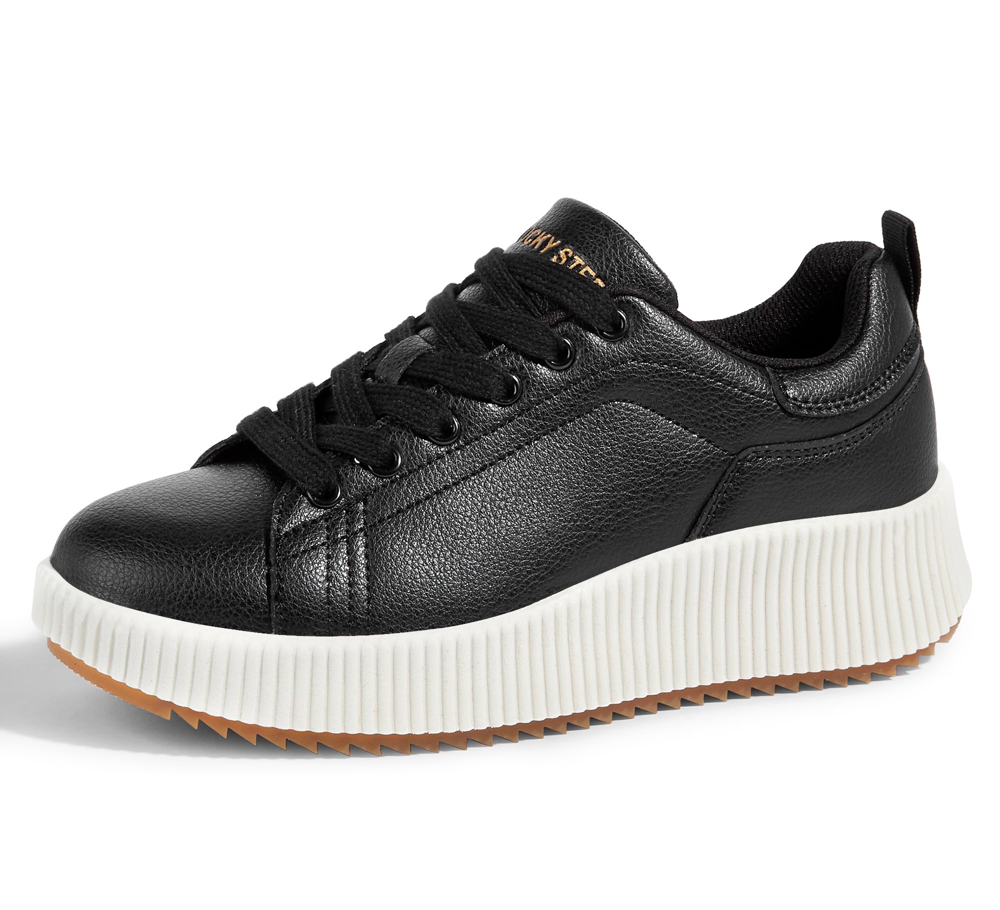LUCKY STEP Scarpe da ginnastica da donna con plateau e strass, alla moda, grosse
