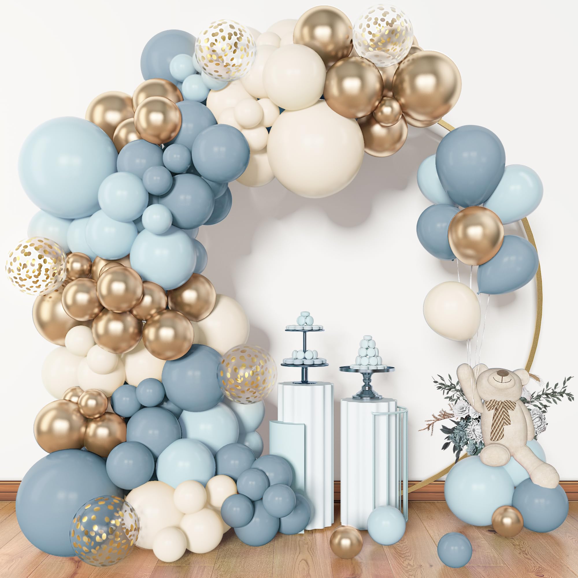 Amandir 153pcs Dusty Blue Balloon Garland Arch Kit Different Sizes | 18 12 10 5i