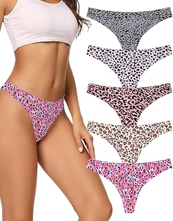 VOENXE Seamless Women Underwear Thongs,No Show Ladies Panties,Breathable