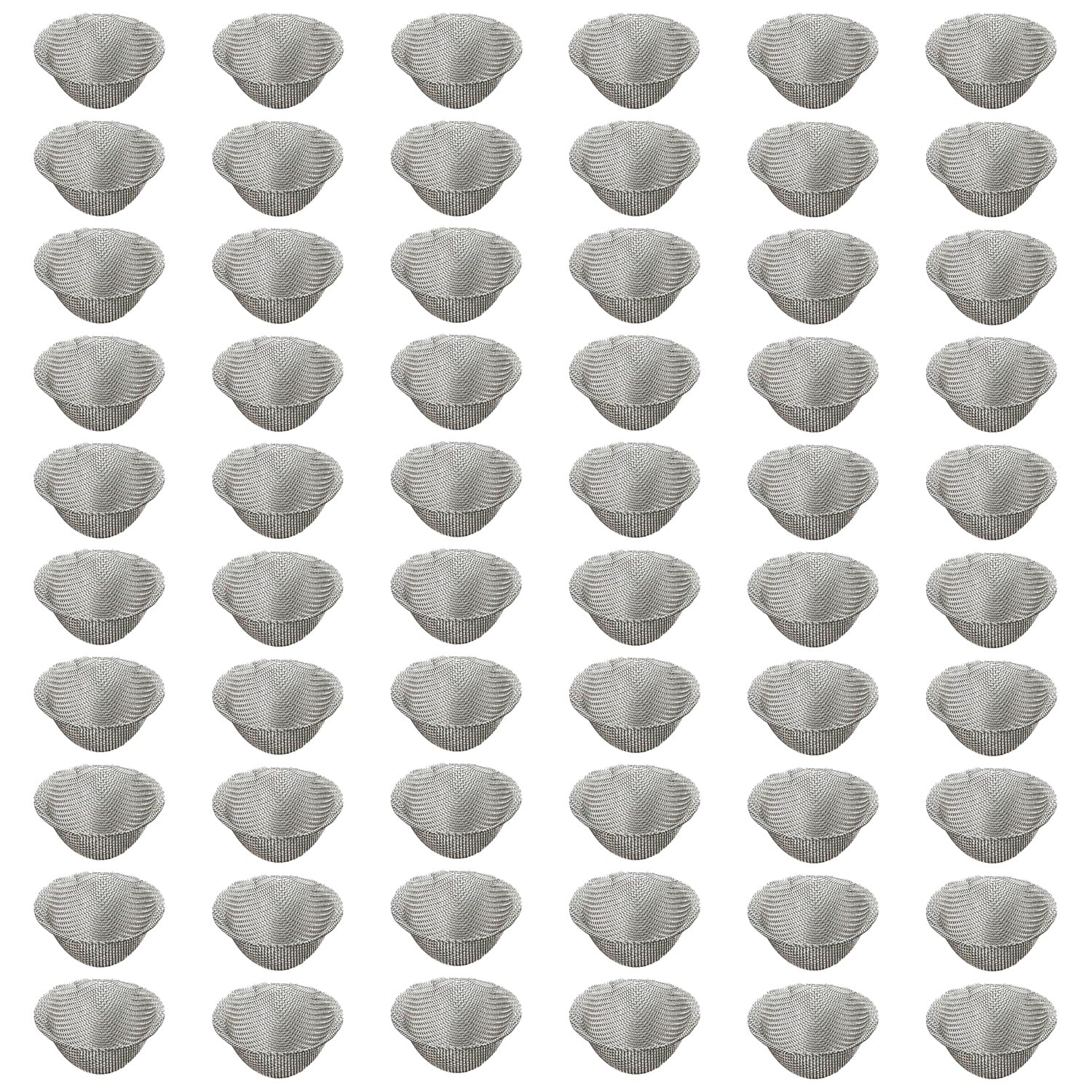 SYEYCW 60 Pcs Tapered Screens Filter, 16mm Bowl Mesh Gauzes Filter, Reusable Mes