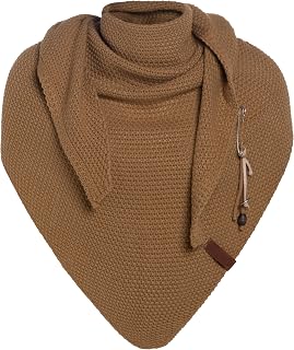 Knit Factory - Coco Knitted Shawl - Triangle Scarf - Women's Scarf - 190x85cm - Including decorative brooch