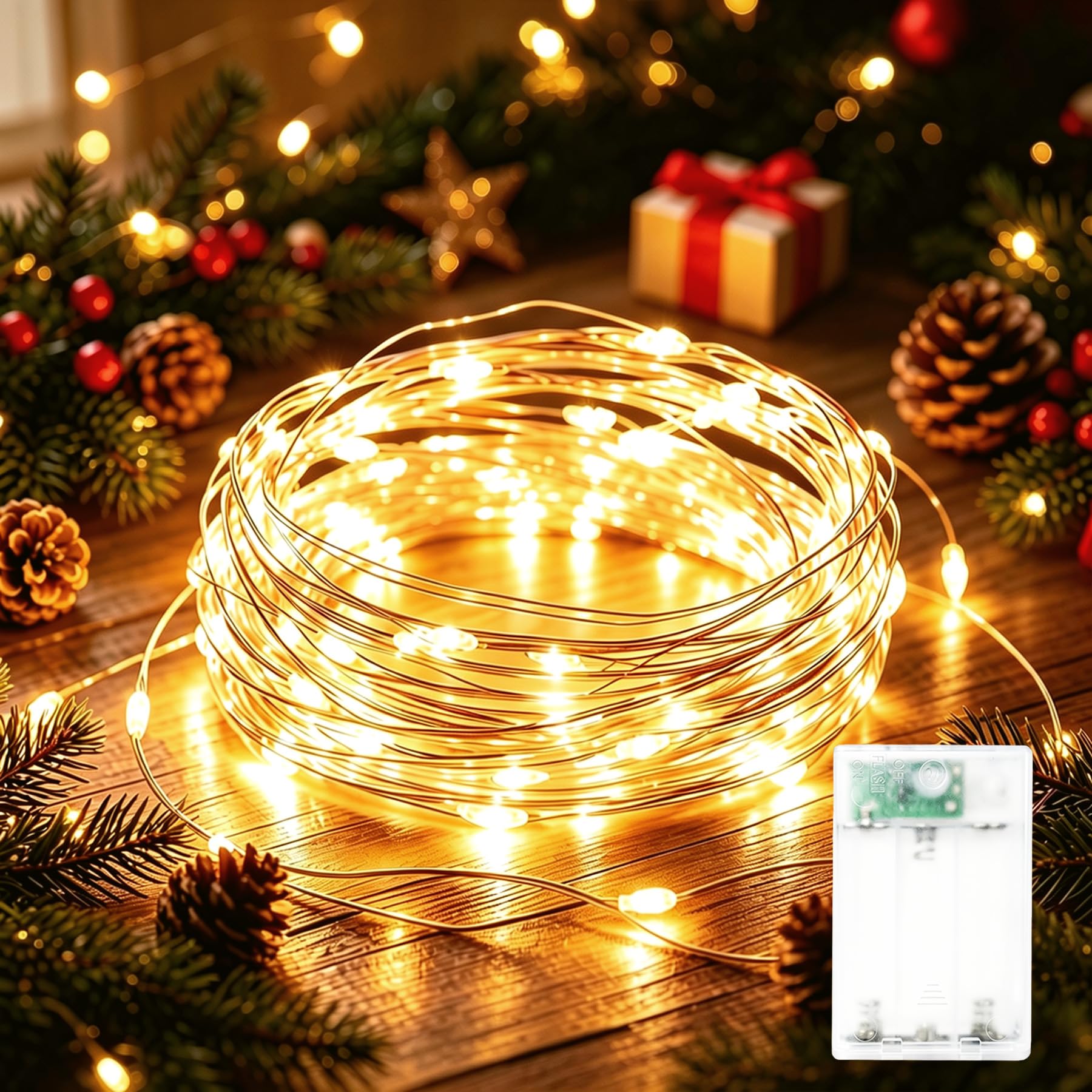60LED 6m Fairy Lights Battery Operated, Battery Powered String Light Indoor | 1 