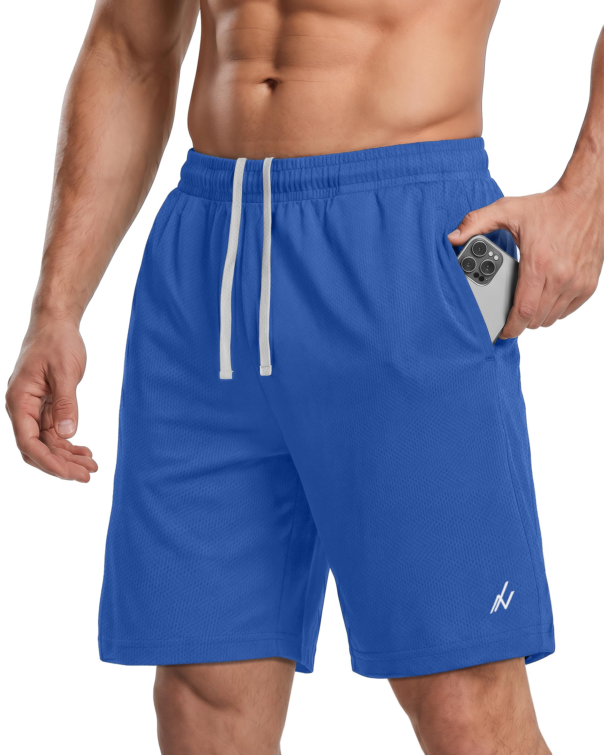 NY Threads Mens Sports Shorts Quick Dry Loose Fit Lightweight Running Workout Gy