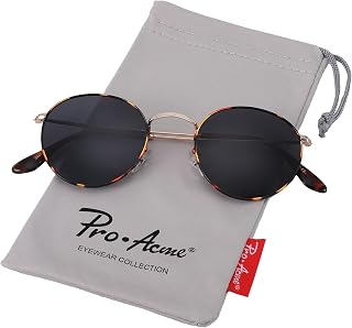 Pro Acme Small Round Metal Polarized Sunglasses for Women Retro Designer Style