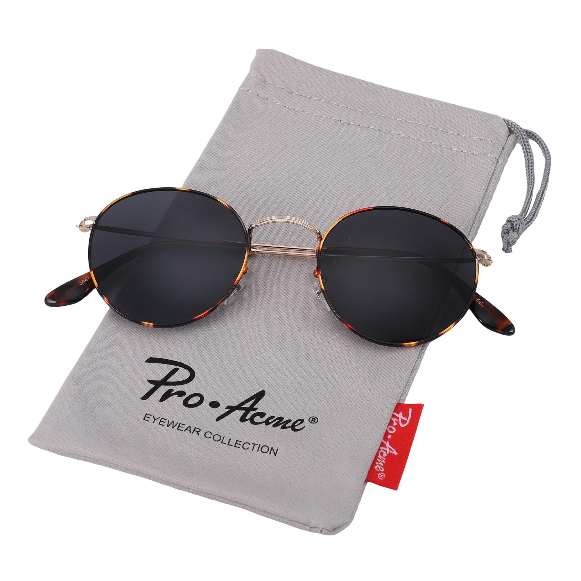 Pro Acme Small Round Metal Polarized Sunglasses for Women Retro Designer Style