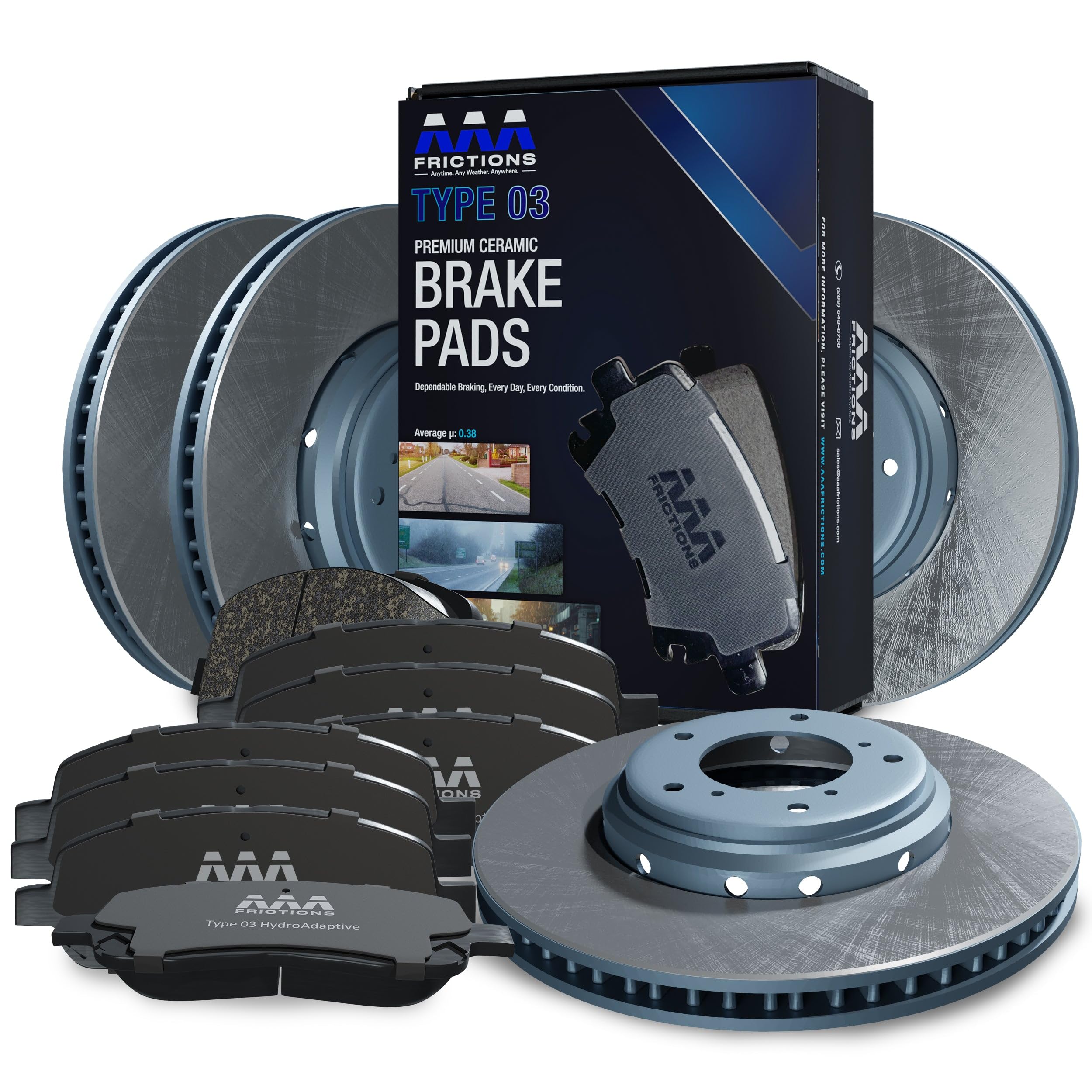 Front and Rear Brake Pads and Rotors Kit for Nissan Qashqai 2017-2023 | Fits Nis