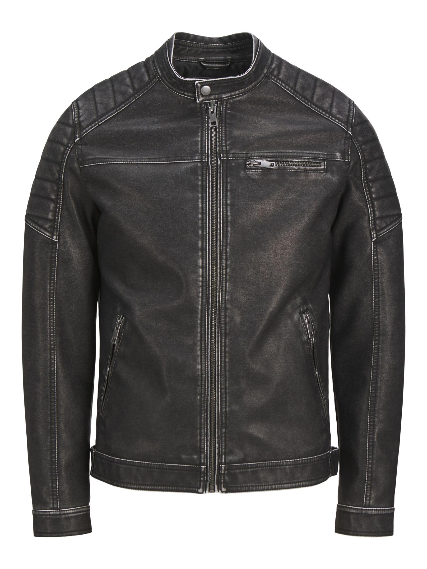 JACK & JONES Men's Jjerocky Washed Pu Jacket Noos