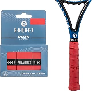 Raquex Endure Racket Overgrip Tape – 3 Pack Racquet Overgrip Tape, Durable, Dry Feel, 0.75mm Thickness - Anti Slip Over Grip for Tennis Racket, Badminton, Squash, Padel