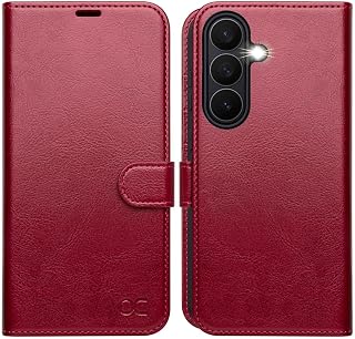OCASE for Samsung Galaxy S26 Wallet Case, Card Holder, Red