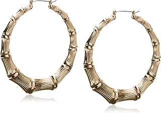 Guess Metal Hoops Women's Bamboo Hoop Earrings, Gold, One Size