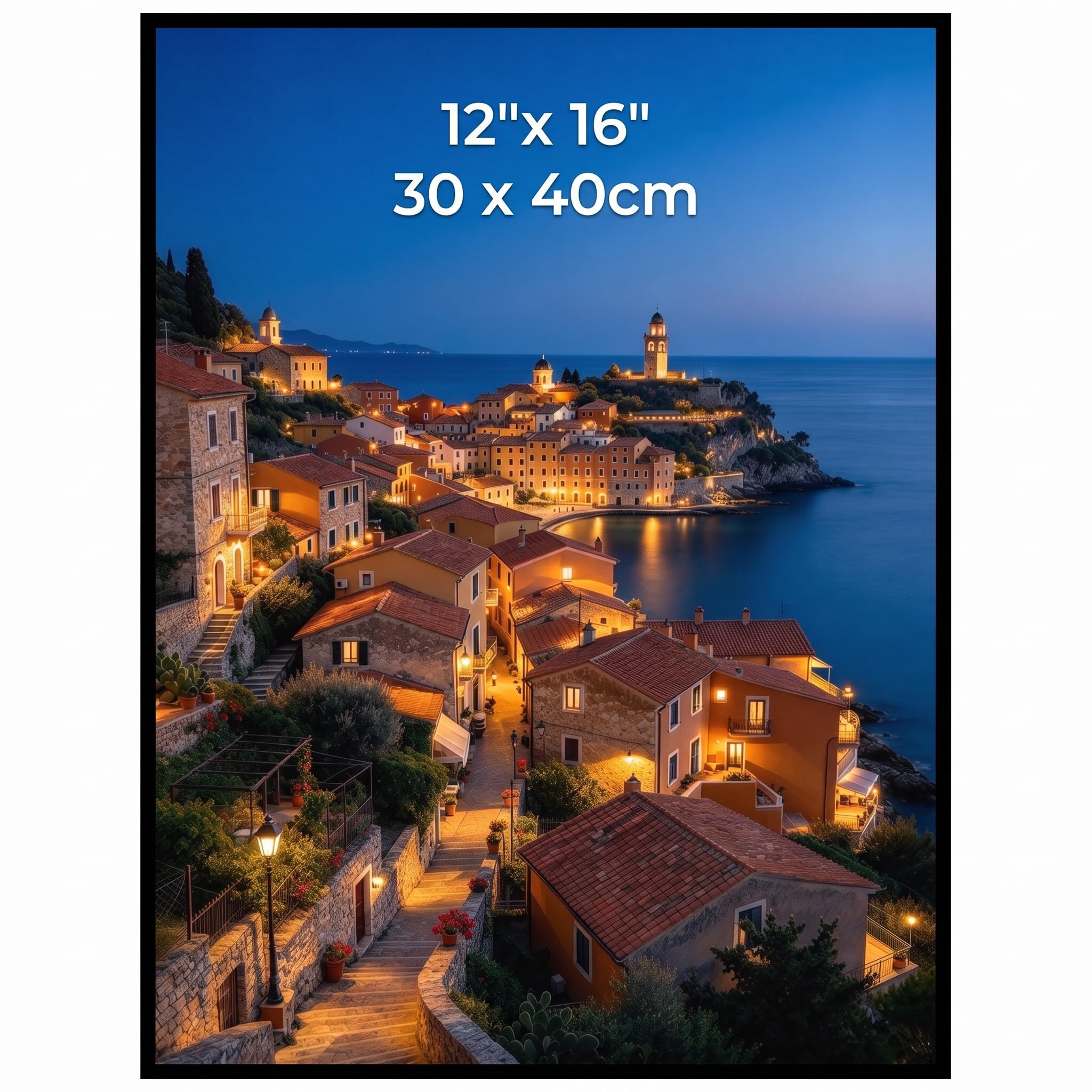 30x40 cm Photo Frame Black, 16x12 inch Poster Frame for Horizontal or Vertical W