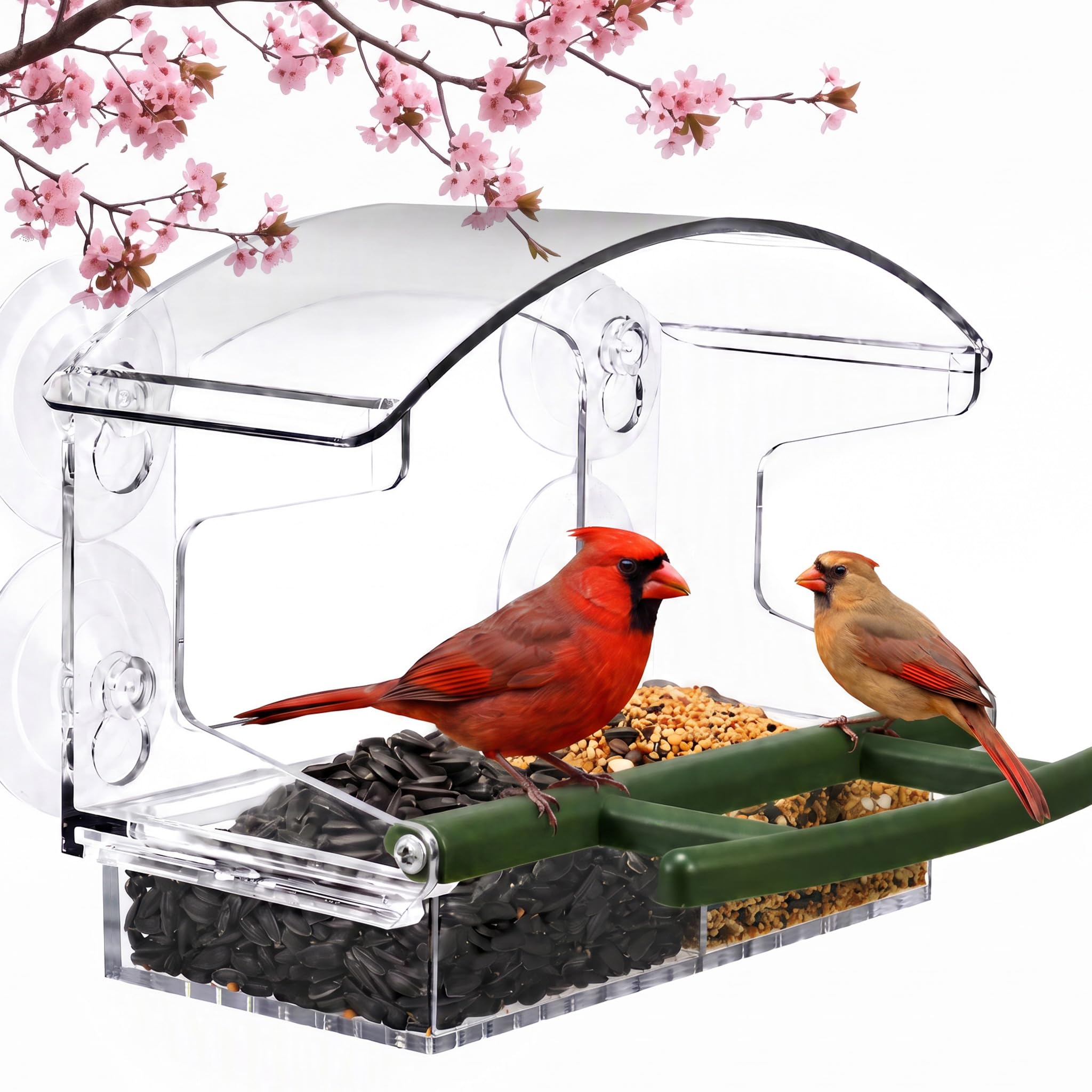 Kingsyard Window Bird Feeder with 4 Extra Strong Suction Cups, Durable Acrylic B
